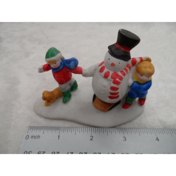 Lemax Dickensvale Our Snowman Porcelain Figurine 1993 Christmas Village - Picture 8 of 10